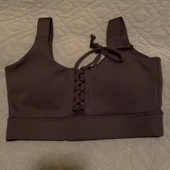 GUESS Active Lace-up Sports Bra in Jet Black - Picture 4 of 6